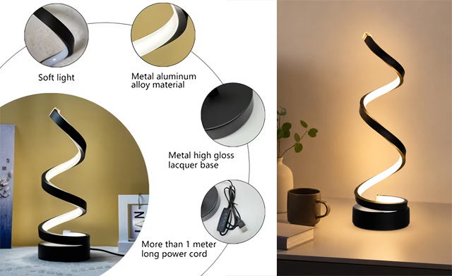 Image of $21.95 for Spiral Bedside LED Lamp (a $39.99 Value)