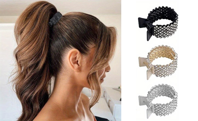 Image of $16.99 for a 3-Piece Rhinestone Hair Claw Clip Set (a $29.95 Value)