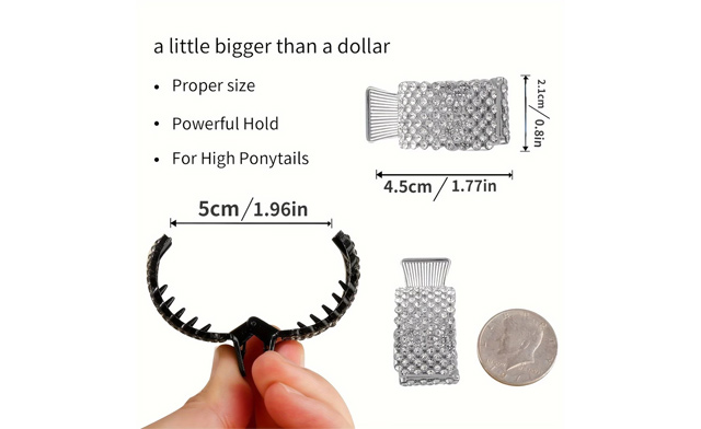 Image of $16.99 for a 3-Piece Rhinestone Hair Claw Clip Set (a $29.95 Value)