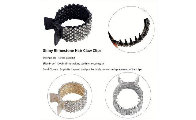 Image of $16.99 for a 3-Piece Rhinestone Hair Claw Clip Set (a $29.95 Value)