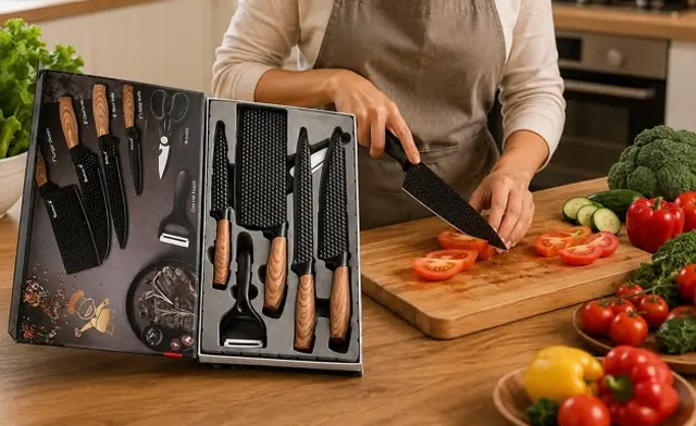 Image of $34.99 for a 6-Piece Stainless Steel Kitchen Knife Set (a $54.99 Value)