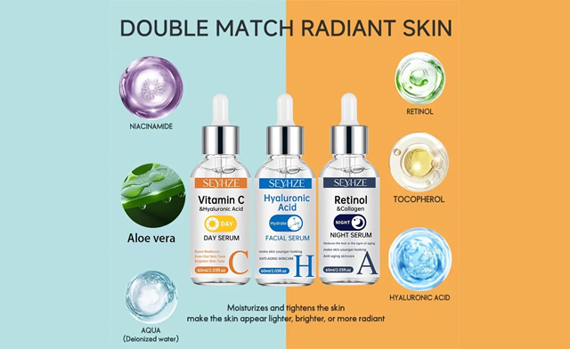 Image of $19.99 for a 3-Piece Vitamin C, Retinol & Hyaluronic Acid Serum Set ($37.99 Value)