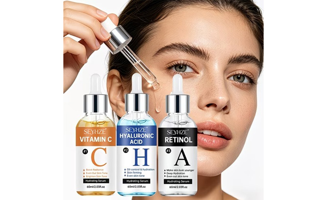 Image of $19.99 for a 3-Piece Vitamin C, Retinol & Hyaluronic Acid Serum Set ($37.99 Value)