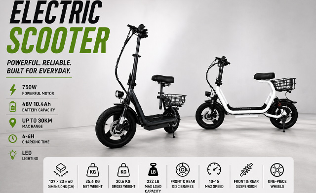 Image of $299.99 for a 750W Seated Electric Scooter (a $599.99 Value)