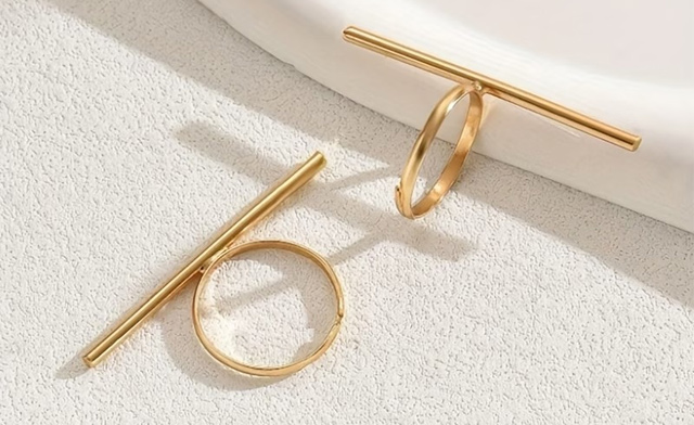 Image of $13.99 for a Geometric Open Ring Set (a $24.99 Value)