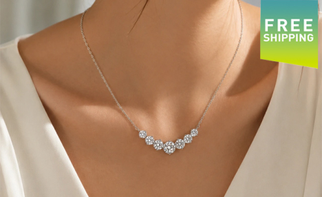 $39.99 for a Sterling Silver Necklace with 7 Moissanite Stones (a $119.95 Value)