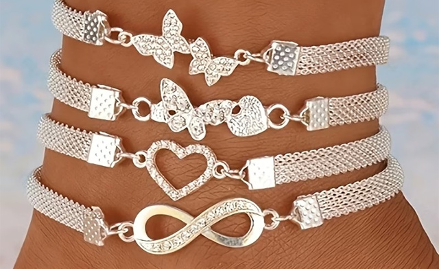 Image of $12.95 for a 4-Piece Ankle Bracelet Set (a $19.99 Value)