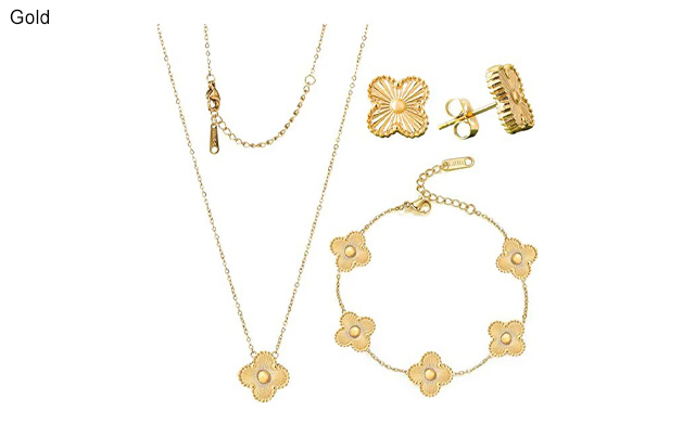 Image of $23.95 for a 4-Leaf Clover 4-Piece Jewelry Set (a $49.99 Value)