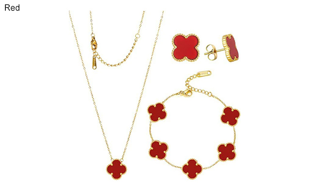 Image of $23.95 for a 4-Leaf Clover 4-Piece Jewelry Set (a $49.99 Value)