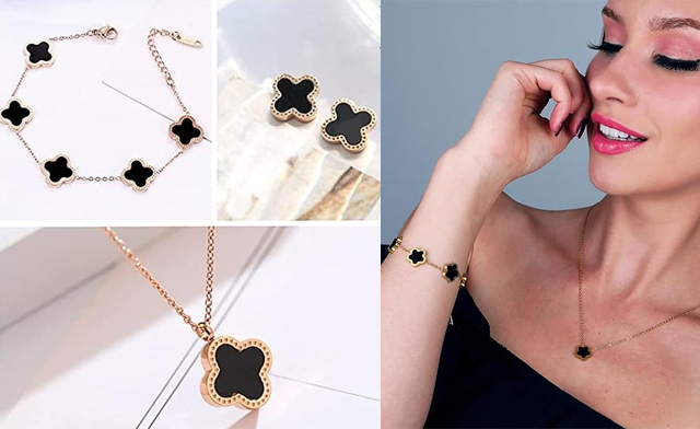 Image of $23.95 for a 4-Leaf Clover 4-Piece Jewelry Set (a $49.99 Value)