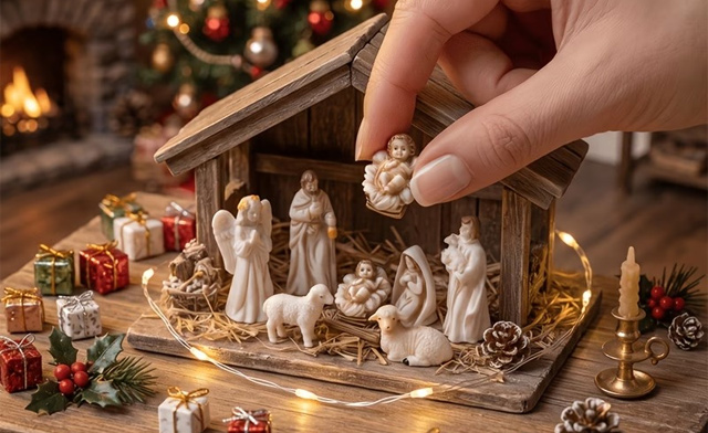 Image of $14.99 for a Miniature Nativity Scene Set (a $23.99 Value)