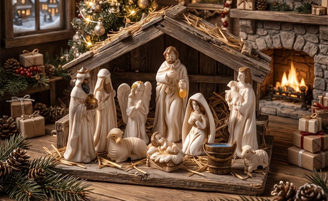 Image of $14.99 for a Miniature Nativity Scene Set (a $23.99 Value)