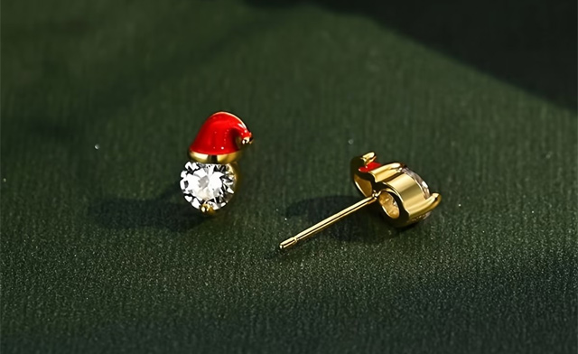 Image of $14.99 for Christmas Santa Stud Earrings (a $29.99 Value)