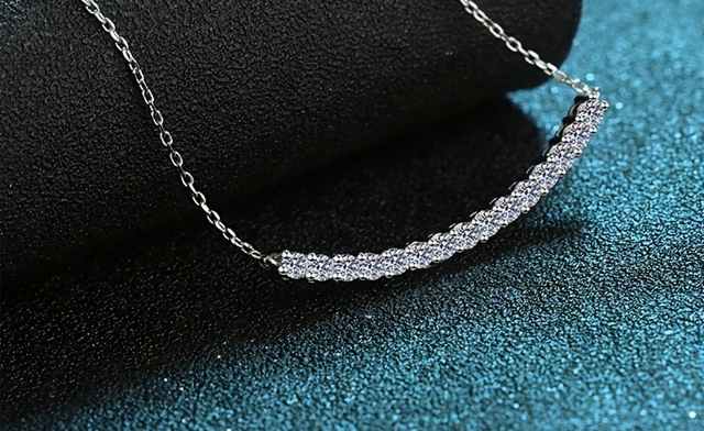 Image of $29.95 for a Sterling Silver Moissanite Smile Necklace (an $84.95 Value)
