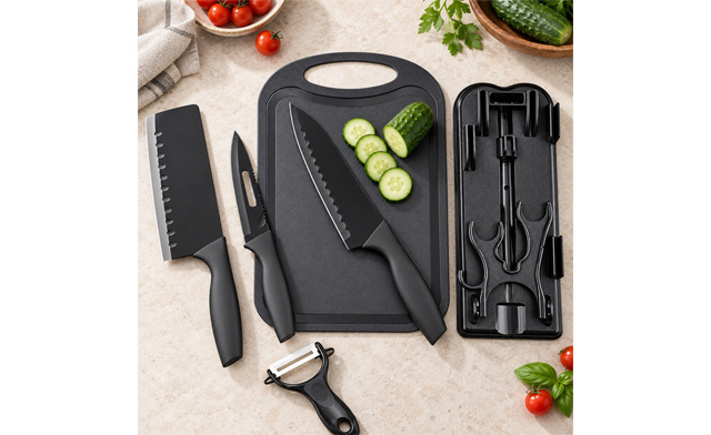 Image of $22.95 for a 5-Piece Kitchen Knife Set with Cutting Board (a $44.95 Value)