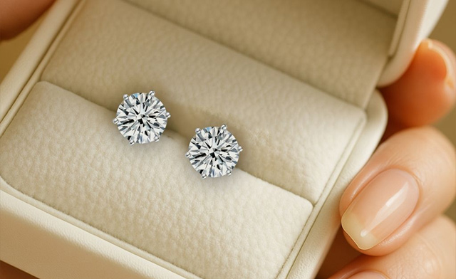 Image of $79.95 for Moissanite 3-Prong Stud Earrings (a $176.99 Value)