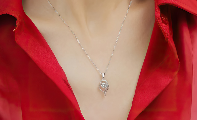 Image of $79.95 for a Sterling Silver Moissanite Heart Necklace (a $179.99 Value)