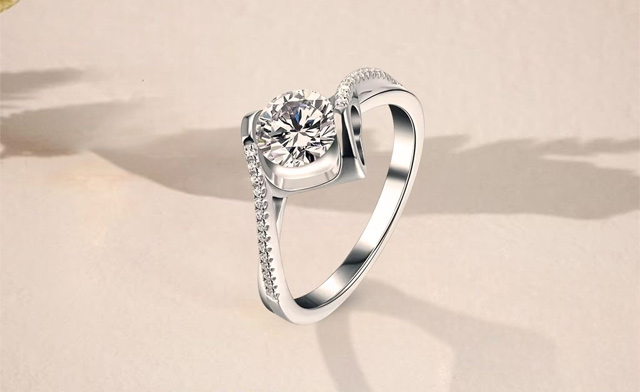 Image of $74.95 for a Sterling Silver Moissanite Ring - 1 Carat (a $164.99 Value)