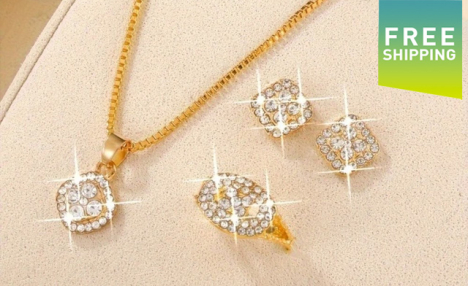 $29.95 for an 18K Gold-Plated Stainless Steel Jewelry Set (a $59.99 Value)