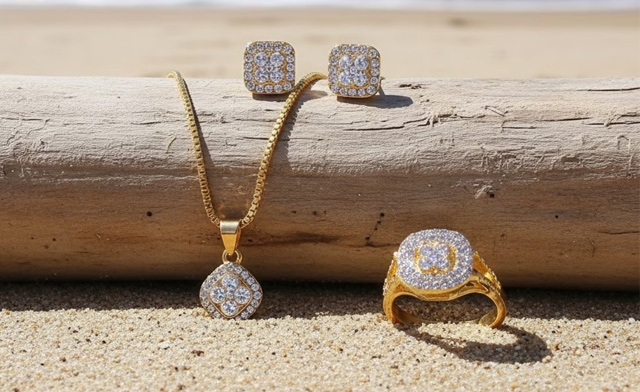 Image of $29.95 for an 18K Gold-Plated Stainless Steel Jewelry Set (a $59.99 Value)