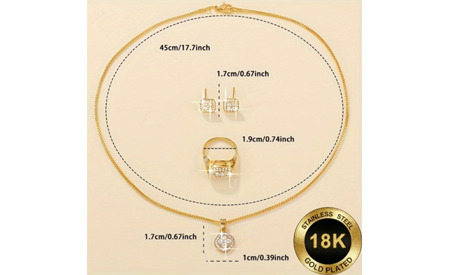 Image of $29.95 for an 18K Gold-Plated Stainless Steel Jewelry Set (a $59.99 Value)