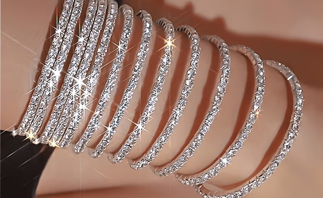 Image of $15.95 for a 12-Piece Rhinestone Stretch Bracelet Set (a $24.95 Value)
