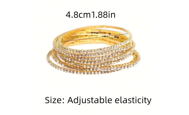 Image of $15.95 for a 12-Piece Rhinestone Stretch Bracelet Set (a $24.95 Value)