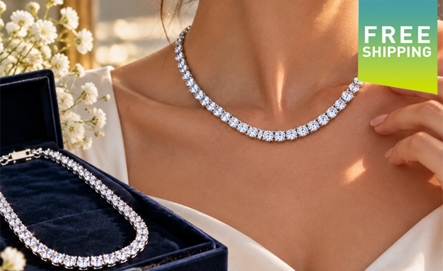 Image of $28.95 for a Moissanite Tennis Necklace (an $89.99 Value)