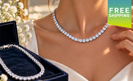 $28.95 for a Moissanite Tennis Necklace (an $89.99 Value)