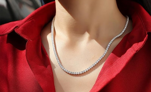 Image of $28.95 for a Moissanite Tennis Necklace (an $89.99 Value)