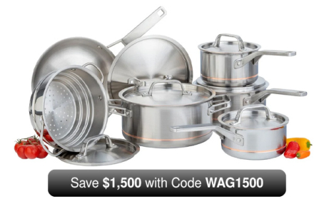 12pc Meyer CopperClad Cookware Set with Code WAG1500