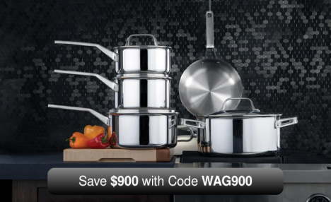 10pc Meyer ProClad 5-Ply Stainless Steel Cookware with Code WAG900