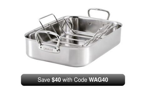 Hestan Provisions Large Stainless Steel Roaster with Code WAG40