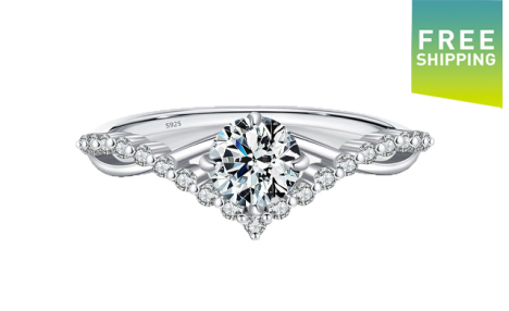 $49.99 for a Moissanite 925 Sterling Silver Ring (a $99.99 Value)