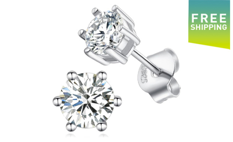 $24.99 for Moissanite Stud Earrings (a $67 Value)