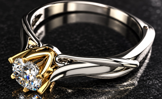 Image of $19.99 for a Moissanite Ring with 18K Gold-Plated Accents (an $84.39 Value)