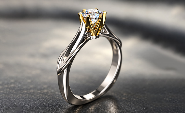 Image of $19.99 for a Moissanite Ring with 18K Gold-Plated Accents (an $84.39 Value)