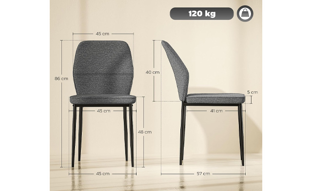 Image of $89.99 for a GOLDFAN Set of 4 Fabric Dining Chairs (a $149.99 Value)