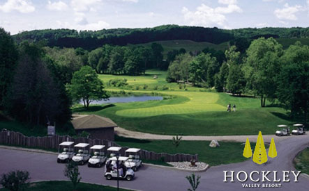 Image of $99 for 18 Holes of Golf for 2 including Cart Valid Sunday to Thursday, plus 2 Beverages, at Hockley Valley Resort (a $188 Value)
