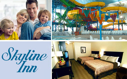Image of $189 for a Saturday Night Stay for a Family of 4 at the Skyline Inn and Fallsview Indoor Waterpark Package in Niagara Falls (a $379 Value) -Includes Fallsview Indoor Waterpark Passes, $20 in Tokens & Mini Golf Passes at Adventure City & a $40 Dining Card