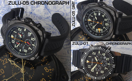 Image of TrinTec Industries: Two Options  Option 1: $184 for a ZULU-05 GMT or ZULU-01 Chronograph Aviation Watch  Option 2: $213 for a ZULU-05 Chronograph Watch