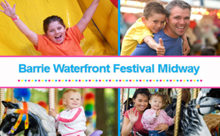 Image of $10 for 1 Unlimited Midway Ride Pass for a Child or Adult at the Barrie Waterfront Festival (a $20 Value)