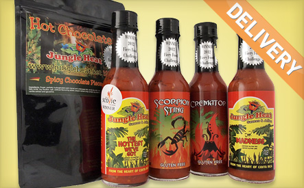 Image of $25 for a 5-Piece Extreme 'Chili Head' Hot Sauces and Snacks Package from Jungle Heat (a $54 Value)