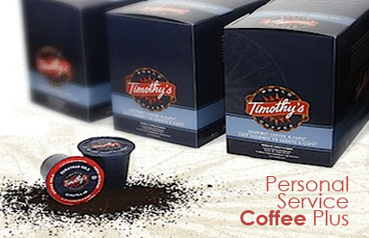 Image of $8 for 24 Timothy's Coffee K-Cups from  Personal Service Coffee Plus (A $17 Value)