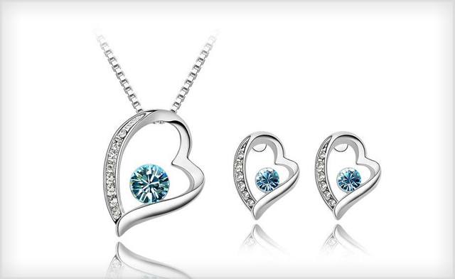 Image of $19.99 for a Crystal Love Sweetheart Pendant with Necklace and Earrings (a $109 Value)