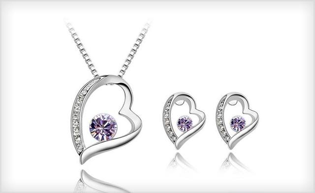 Image of $19.99 for a Crystal Love Sweetheart Pendant with Necklace and Earrings (a $109 Value)