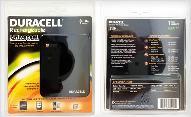 Image of $19 for a Duracell Rechargeable Universal USB Pocket Charger (a $50 Value)