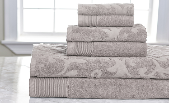 Image of $44 for a 6-Piece Egyptian Cotton Jacquard Towel Set (a $99 Value) - Shipping Included