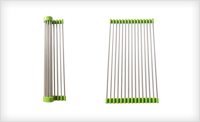 Image of $19 for a Foldable Stainless Steel Kitchen Sink Rack (a $30 Value)