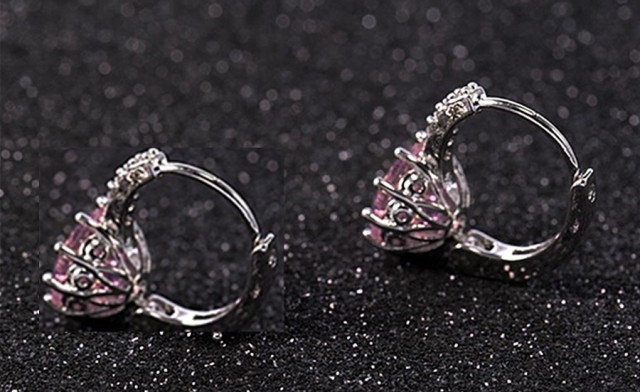 Image of $12 for a Pair of 18K White Gold Filled Austrian Crystal Hoop Earrings (an $65 Value)